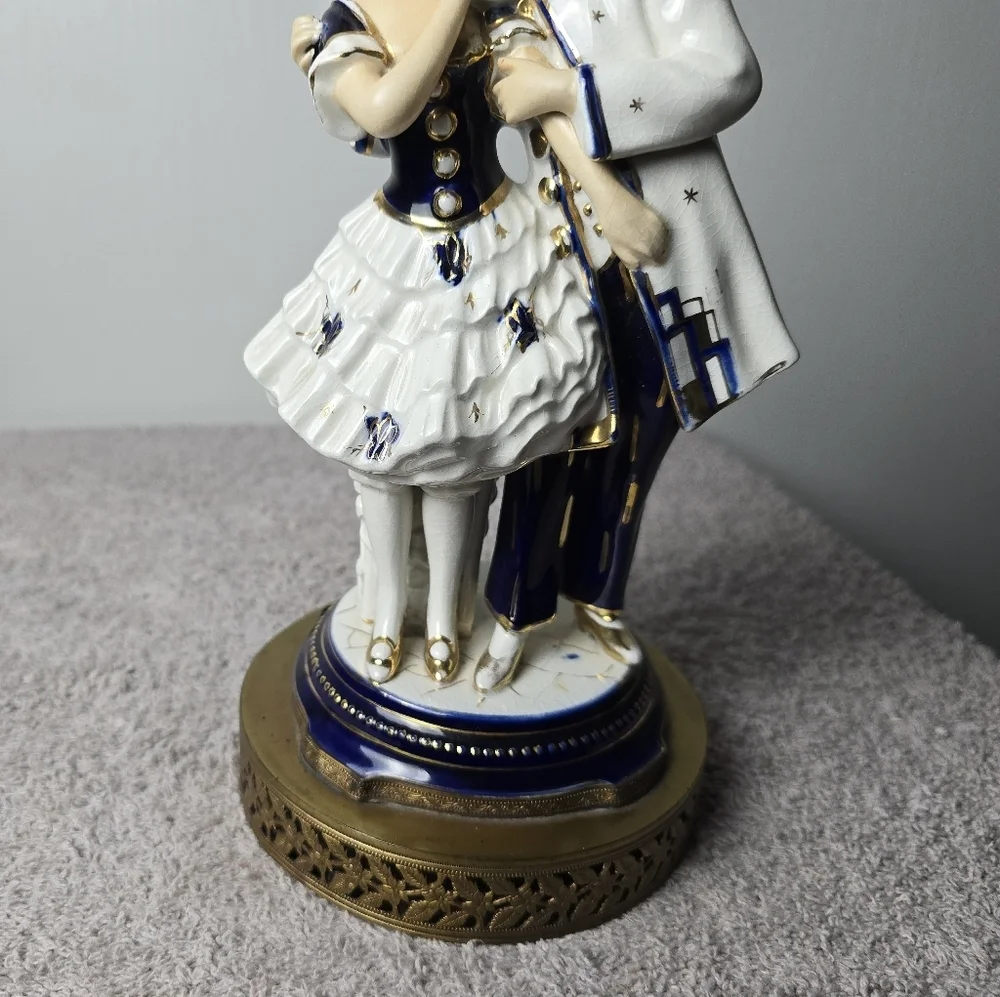 Antique 1920s Art Deco Pierrot &Pierrette Porcelain Figure- Japan